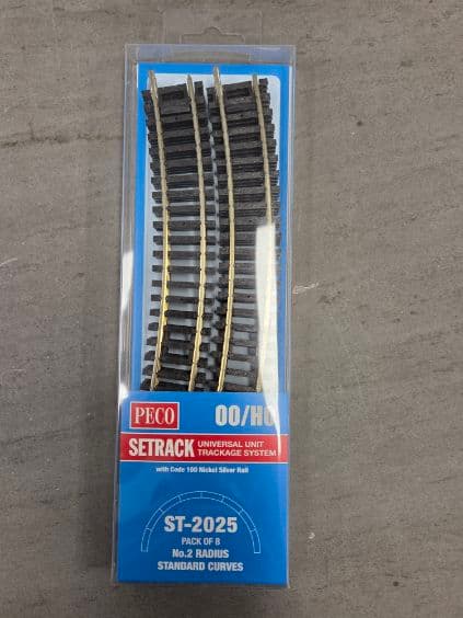 Peco HO Scale No. 2 Radius Standard Curve Set Track - Code 100