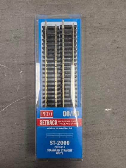 Peco HO Scale Standard Straight Track - Code 100, Pack of Eight