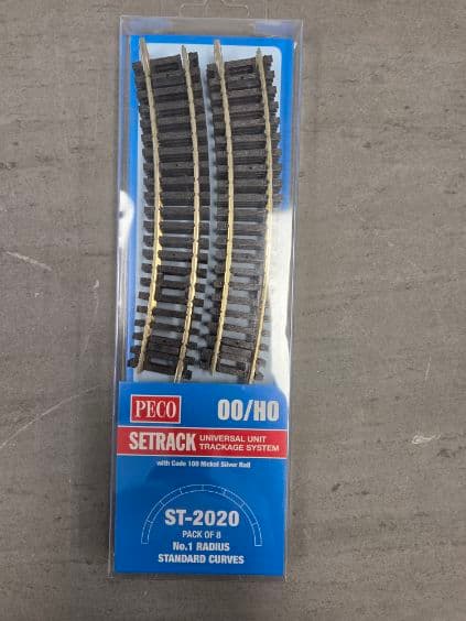 Peco HO Scale No. 1 Radius Standard Curve Set Track - Code 100