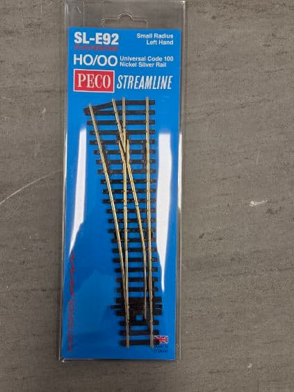 Peco HO Scale Small Radius Left Hand Point - Code 100