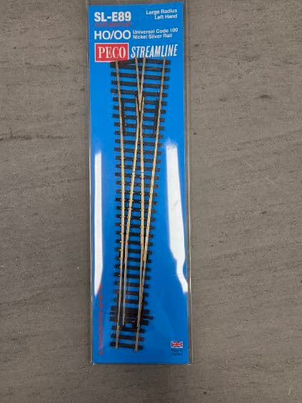 Peco HO Scale Large Radius Curved Left Hand Point - Code 100