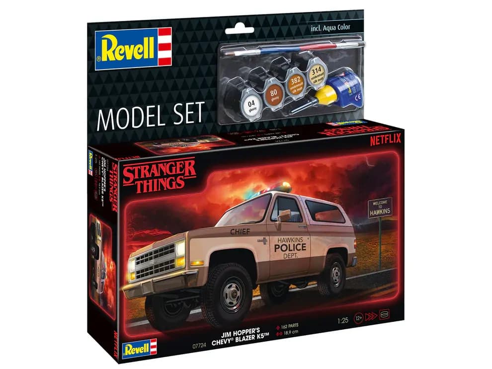 Revell Jim Hopper's Chevy - Stranger Things 1:25 Scale Model Kit with Glue and Paints
