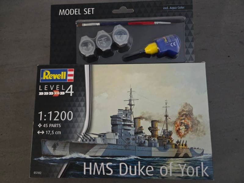 Revell HMAS Duke of York - 1:1200 Scale Model Set with Paints and Glue