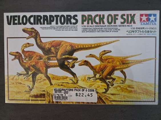 Tamiya Velociraptor - 1:35 Scale Model Kit, Pack of Six