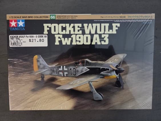 Tamiya Focke Wolfe Fw190 A3 - 1:72 Scale Model Kit
