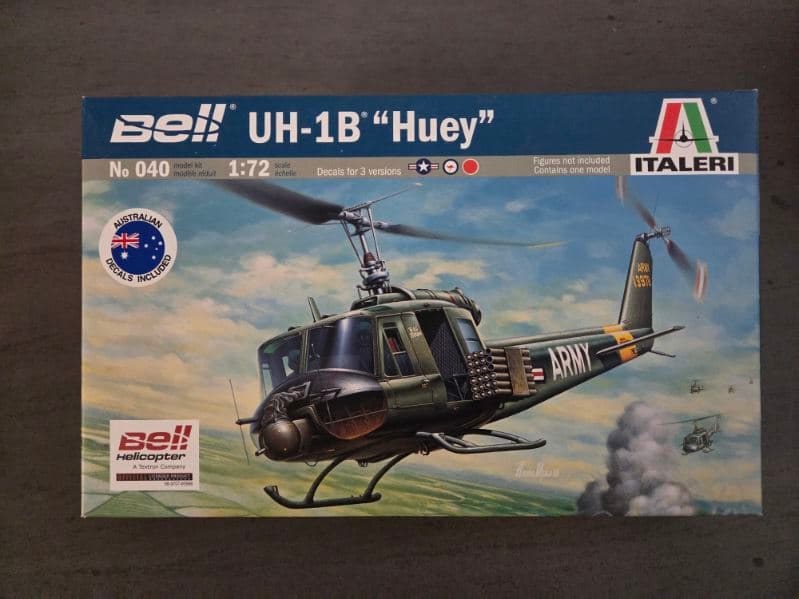 Italeri UH1B Huey - 1:72 Scale Model Kit with Australian Decals