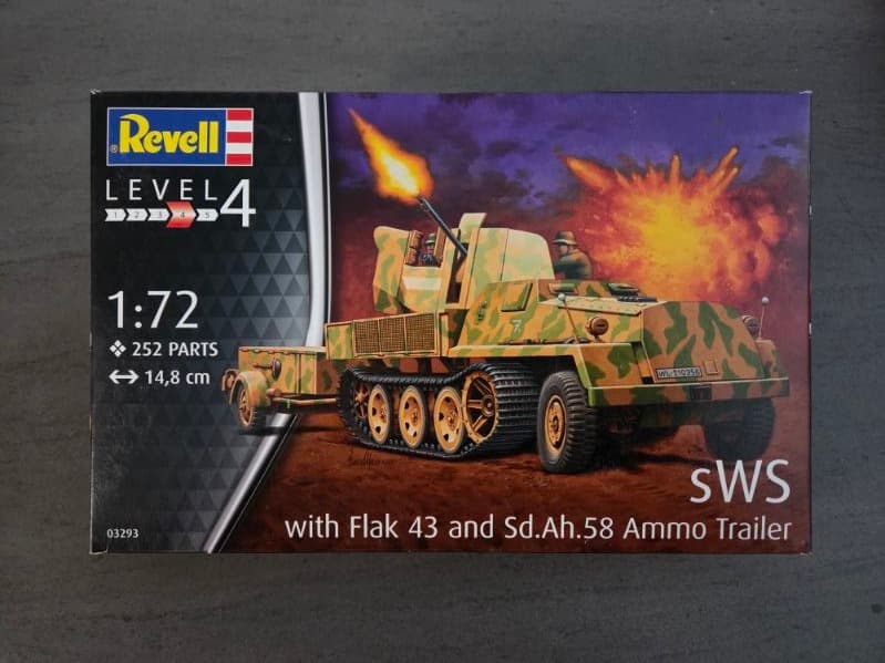Revell SWS Flak 43 with SD.AH.58 Ammo Trailer - 1:72 Scale Model Kit
